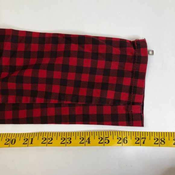 XXI Black Red Buffalo Plaid Check Skinny Punk Tartan Ankle Zipper Pants Size‎ 3 - Picture 9 of 10